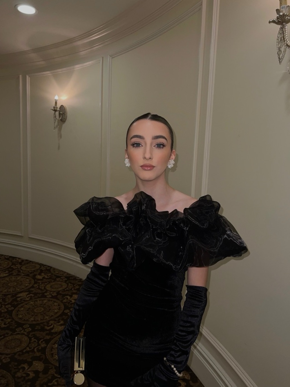 Zara Elegant Black Off-Shoulder Ruffle Dress